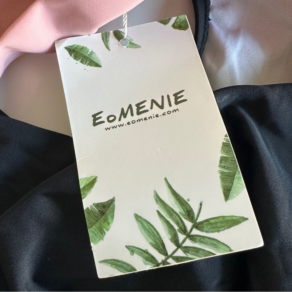 Eomenie One Piece women’s Tummy Control Cutout pink black M Swimsuit NWT - Picture 10 of 13